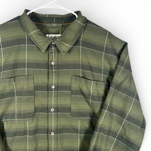 Marmot Mountain Works Shirt Mens XXL Green Plaid Flannel Long Sleeve Button Up